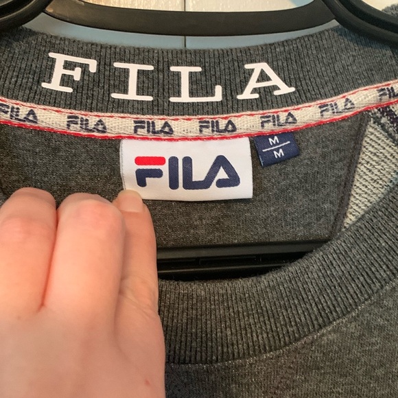 FILA Men’s Grey Logo Branded Pullover Sweatshirt Sweater Size Medium - Picture 6 of 8